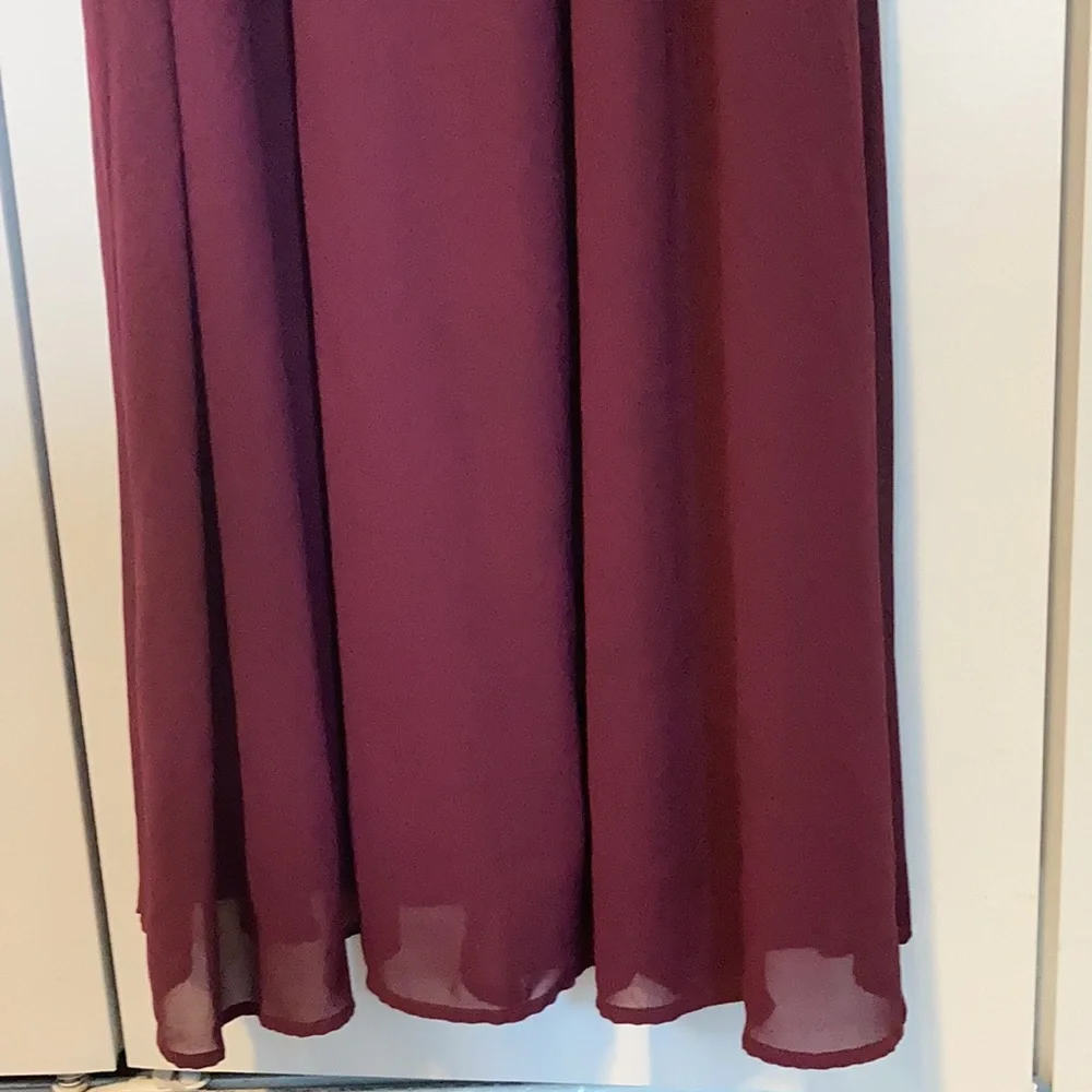 Show Me Your Mumu Dress Kendall Maxi Merlot Chiffon Purple Size Extra Small